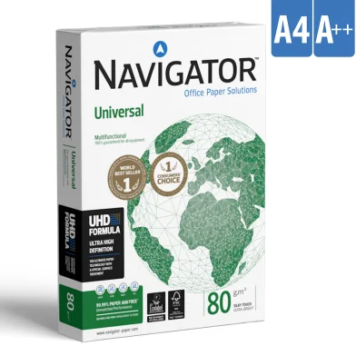 Hartie NAVIGATOR Universal A4, 80g/m2, 500 foi clasa A++