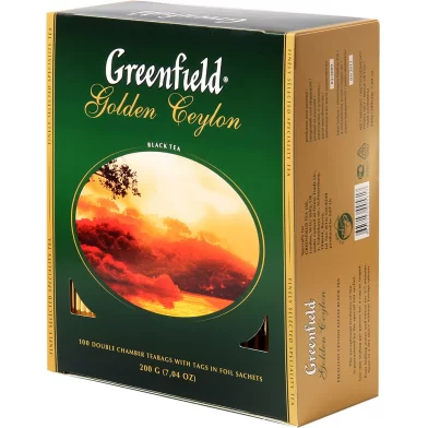 Чай GREENFIELD Golden Ceylon 100 пакетиков по 2 г, к/у