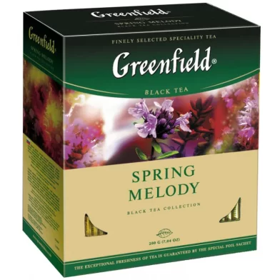 Чай GREENFIELD Spring Melody, 100 пакетиков по 2 г, к/у