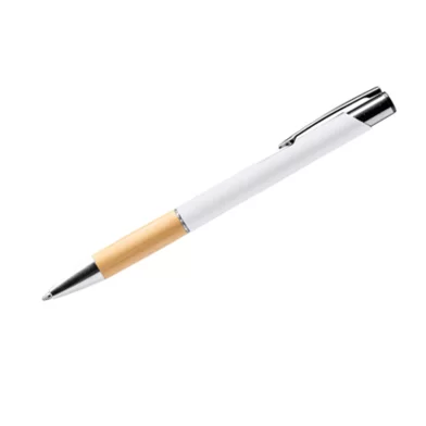 Pix cu mecanism BORUX bambuc/metal, alb
