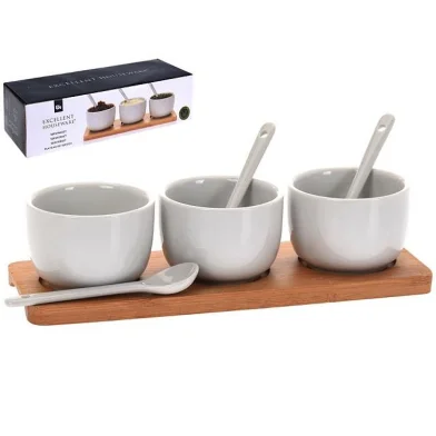 Set pentru aperitiv EH 7buc pe suport din lemn 22.5 cm