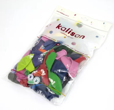 Baloane colorate cu desen P2SM 30cm , 50 bucati