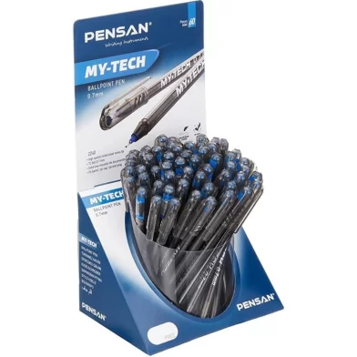 Pix PENSAN My-Tech, 0.7mm, 60 bucati, albastru, display