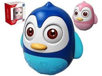 Игрушка неваляшка Пингвин синий, розовый 
