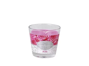 Luminare aromatizata in pahar "Trandafir" 9x18 cm