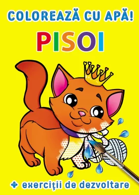 Carte de colorat Coloreaza cu apa. Pisoi