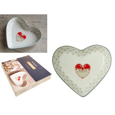 Platou Dolce Country, forma inima, 22x20 cm, ceramica