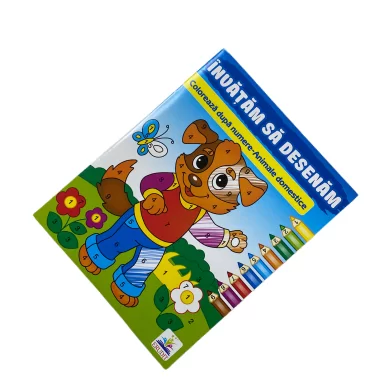 Carte de colorat Coloreaza dupa numere Animale domestice