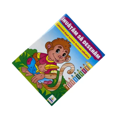 Carte de colorat Coloreaza dupa numere Animale salbatice