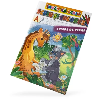 Cartea Invat sa scriu Scriu si colorez Litere tipar