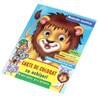 Carte de colorat Ochisori Animale exotice