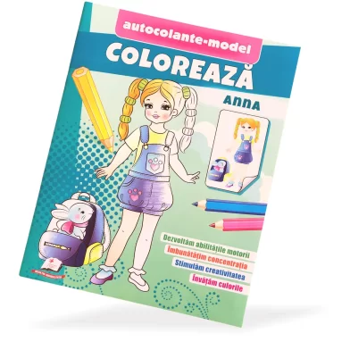 Carte de colorat Coloreaza+autocolante Anna
