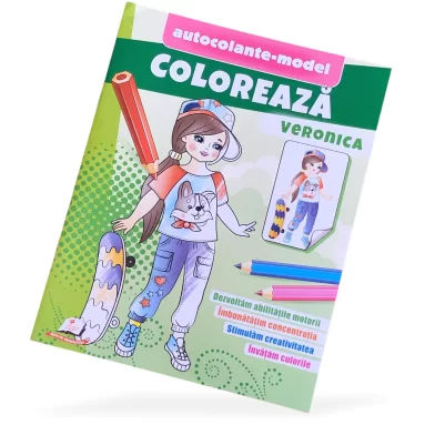 Carte de colorat Coloreaza+autocolante Veronica