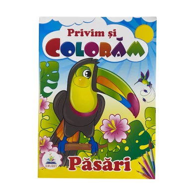 Carte de colorat Privim si coloram Pasari