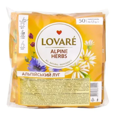 Чай LOVARE Alpine Herbs, 50  пакетиков по 2 г, м/у