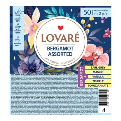 Чай LOVARE Bergamot Assortedi, 50 пакетиков по 2 г, м/у