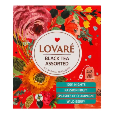 Чай LOVARE Black Assorted, 32 пакетиков по 2 г
