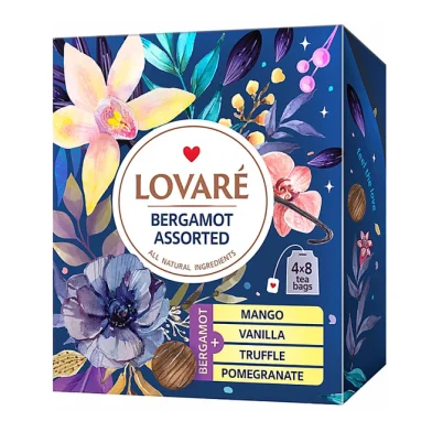 Чай LOVARE Bergamot Assorted, 32 пакетиков по 2 г