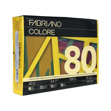 Hartie FABRIANO Colore A4, 80g/m2, 500 foi giallo