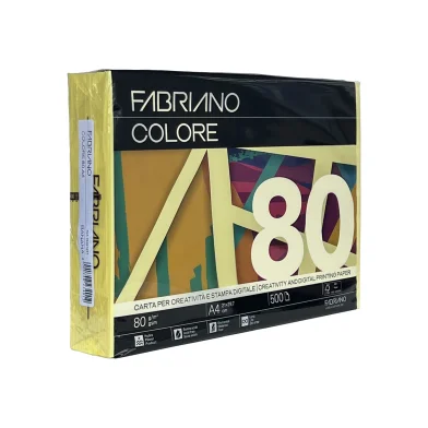 Hartie FABRIANO Colore A4, 80g/m2, 500 foi banana