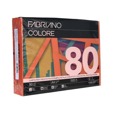 Hartie FABRIANO Colore A4, 80g/m2, 500 foi arancio