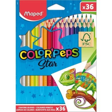Creioane colorate MAPED Star, 36 culori