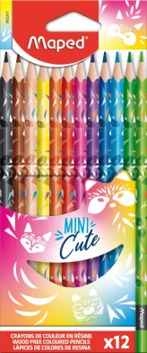 Creioane colorate MAPED Mini Cute, 12 culori