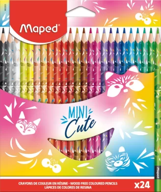Creioane colorate MAPED Mini Cute, 24 culori