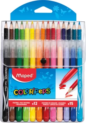 Set MAPED Coloring, 15 creioane colorate + 12 carioci