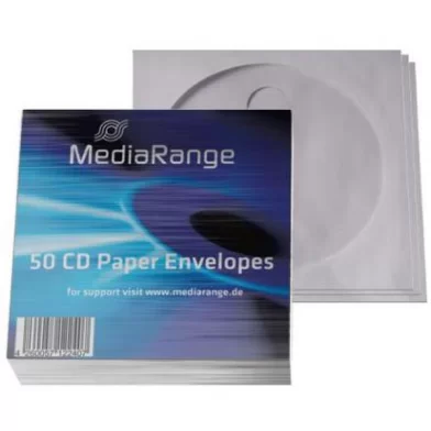 Plic MediaRange CD hartie, cu fereastra, 50 bucati
