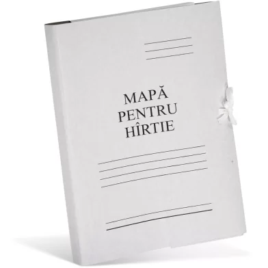 Mapa din carton cu legaturi BV, alba, 260g/m2