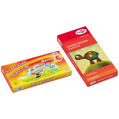 Plastilina GAMMA Multiki 6 culori, 120gr, cu cutitas