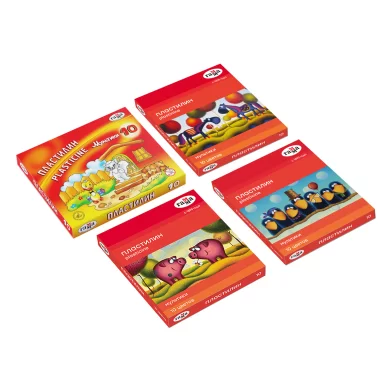 Plastilina GAMMA Multiki 10 culori, 200gr, cu cutitas