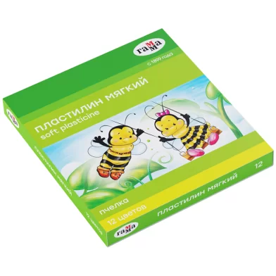 Plastilina ceara GAMMA Albinuta 12 cul, 180gr, cutitas