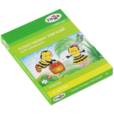 Plastilina ceara GAMMA Albinuta 8 cul, 120gr, cutitas