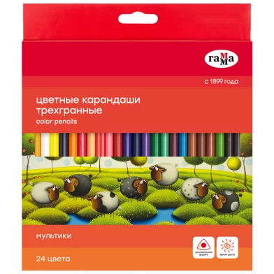 Creioane colorate GAMMA Multiki, 24 culori
