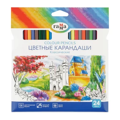 Creioane colorate GAMMA Clasic, 24 culori