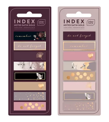 Index autoadeziv INTERDRUK Satin 15x45/8x25 file hartie