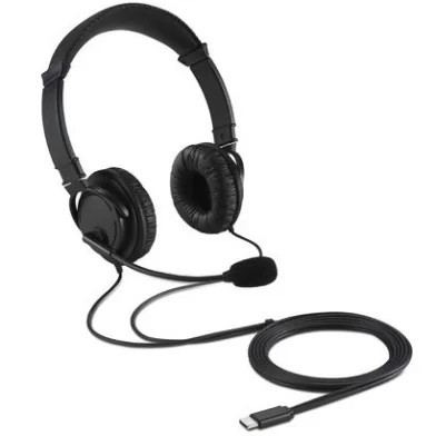 Наушники KENSINGTON, микрофон, кабель USB-C 1.8м, черные