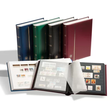 Clasor timbre LEUCH COMFORT, A4, 64 pagini, negru