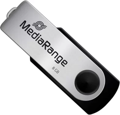 Flash USB2.0 T MediaRange, 8GB, metal argintiu