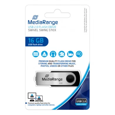 Flash USB2.0 T MediaRange, 16GB, metal argintiu