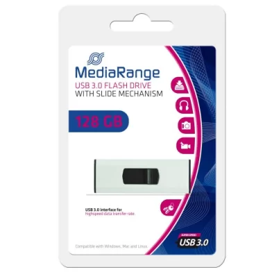 Flash USB 3.0 MediaRange,128GB, alb
