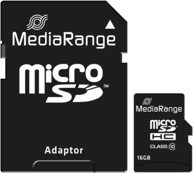 Card MediaRange MicroSDHC+adapter, 16GB, class 10