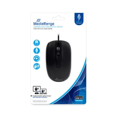 Mouse MediaRange Optical 3 button, negru