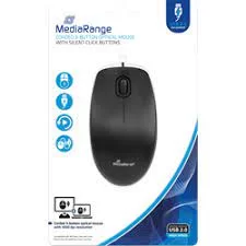Mouse MediaRange Optical 3 button, silent-click, negru