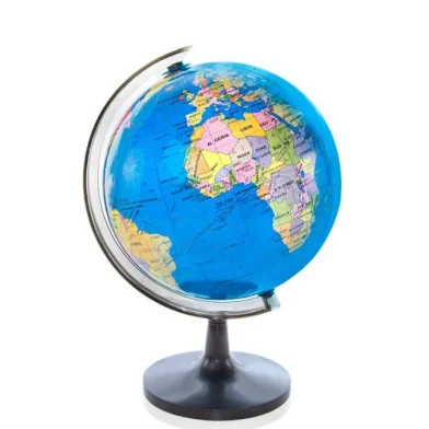 Glob harta politica a lumii D10cm, albastru PVC