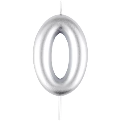 Luminare p-u tort MESHU "Cifra 0", 6cm, argintie, blist.