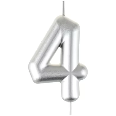 Luminare p-u tort MESHU "Cifra 4", 6cm, argintie, blist.