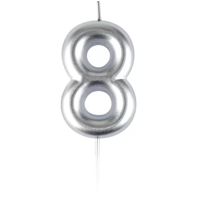 Luminare p-u tort MESHU "Cifra 8", 6cm, argintie, blist.